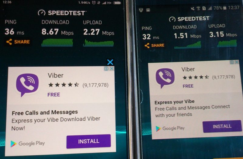 NT vs Ncell 3G Speed comparison