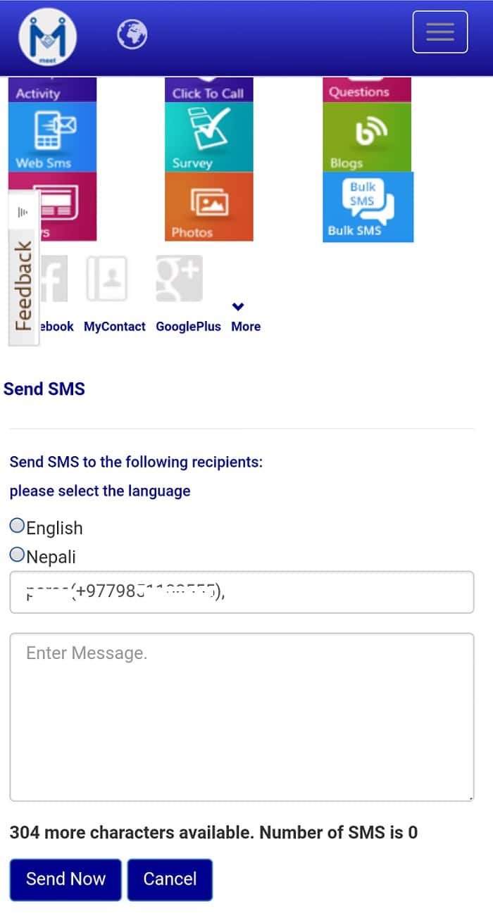 send sms website