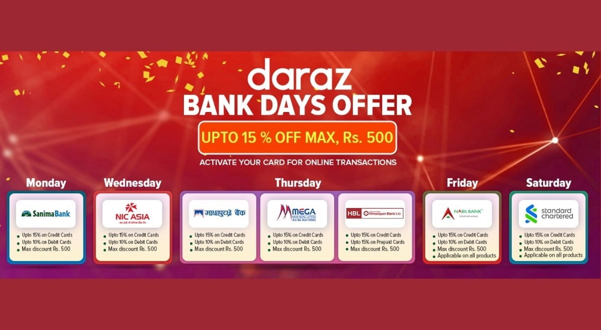 Daraz Bank days offer discount