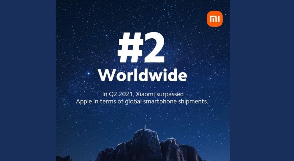 Xiaomi second position globally