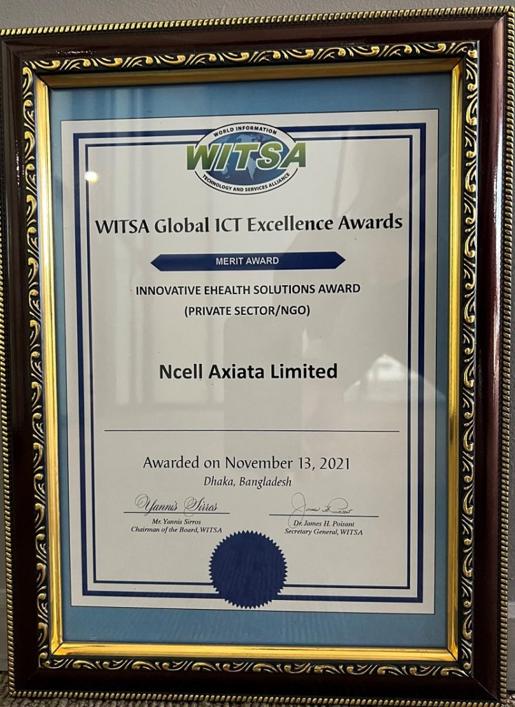 Ncell WITSA Award health solution