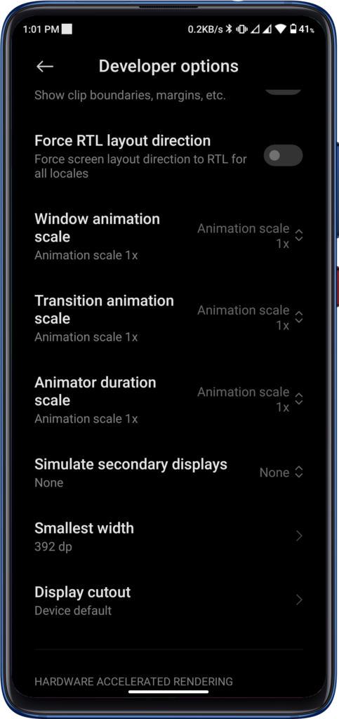 System Animation Settings