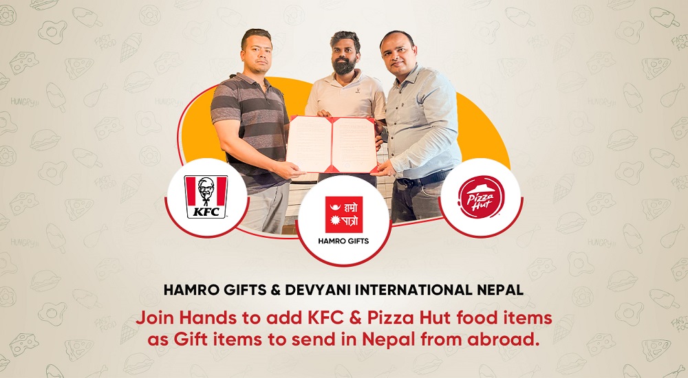 order kfc pizza hut abroad to Nepal hamro gifts hamro patro devyani international