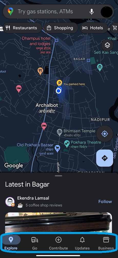 google maps find local places