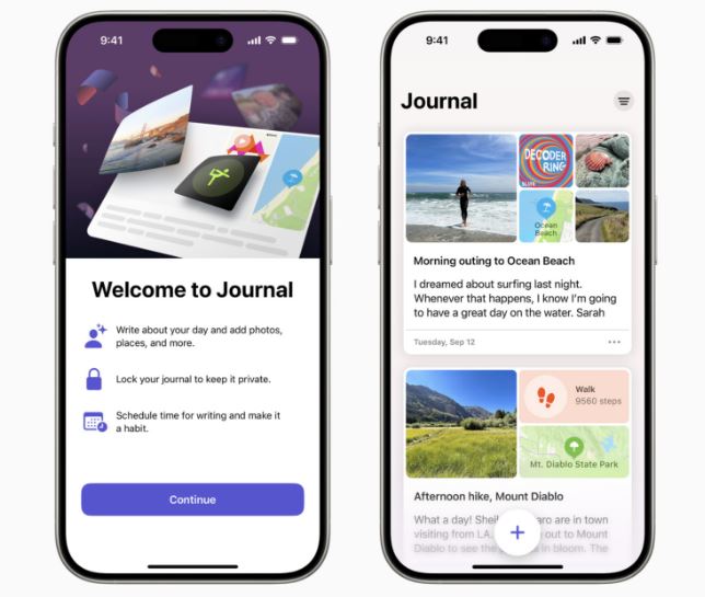 iOS 17.2 journal app features