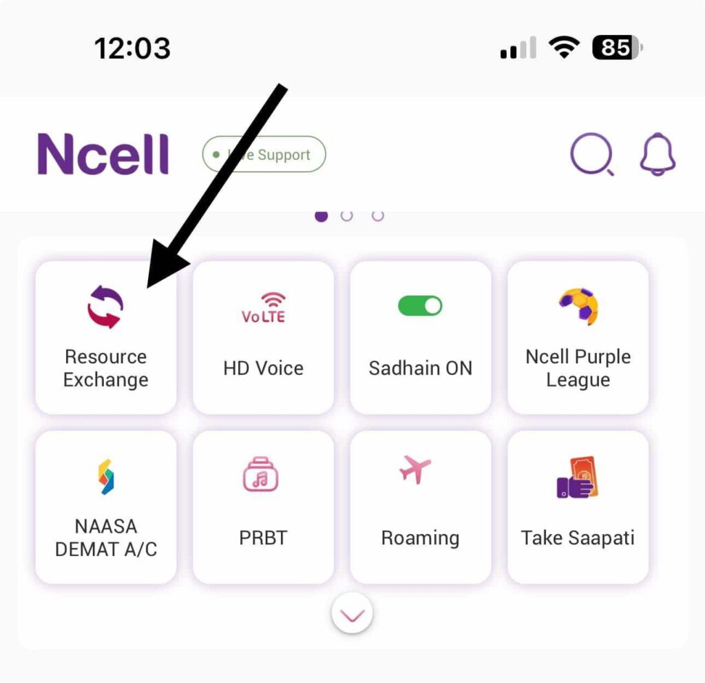 Resource Exchange Ncell app