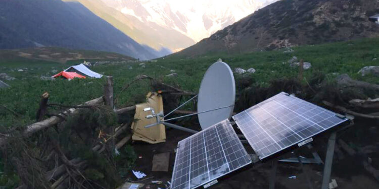 Nepal Telecom VSAT Moble Service in Mount Saipal Base