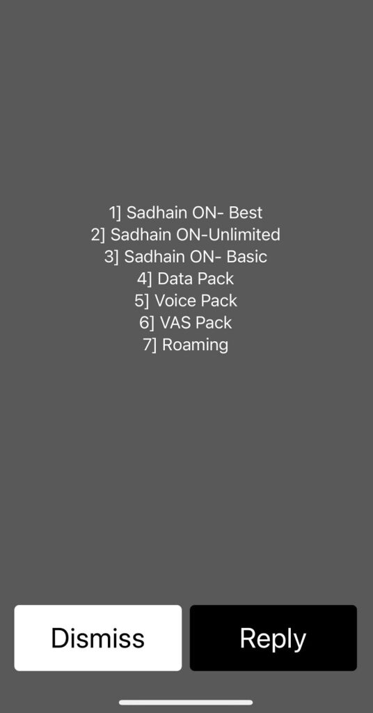 Ncell Sadhai On packs on iPhone screen