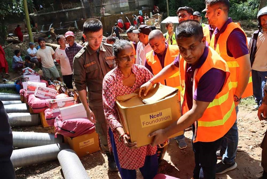 Ncell support flood affected families