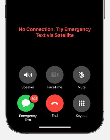 iPhone emergency satellite connection