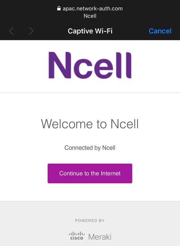 Ncell Free Wifi Captive Wifi