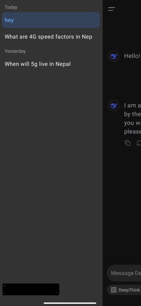 DeepSeek UI mobile
