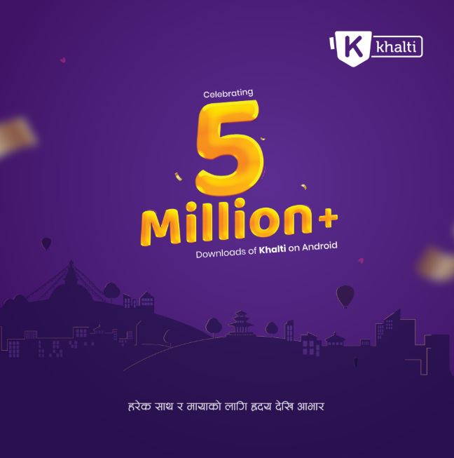 Khalti 5 million downloads on Play Store