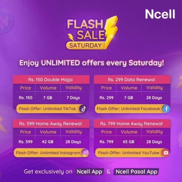 Ncell Flash Sales offer weekly