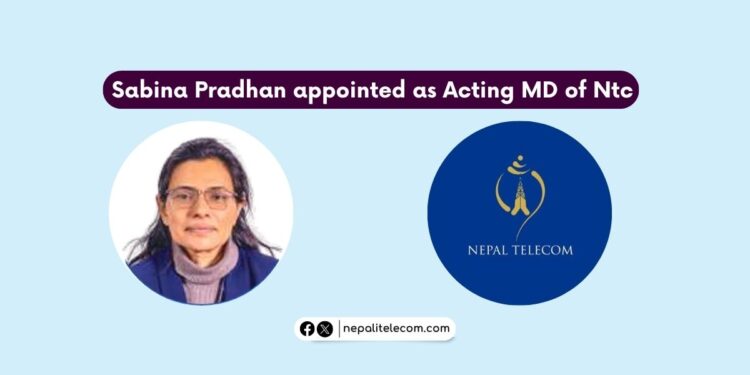 Nepal Telecom Acting MD managing director Sabina Maskey Pradhan