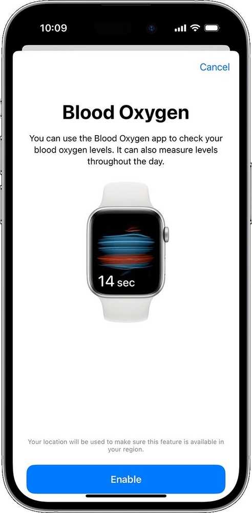 Blood Oxygen feature on Apple Watch
