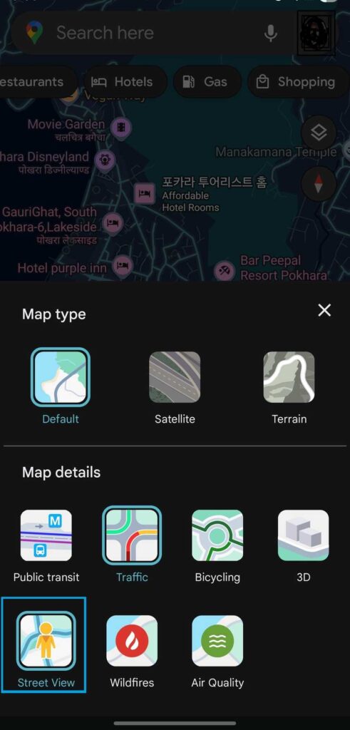 How to use Google Maps Street View on Android Nepal