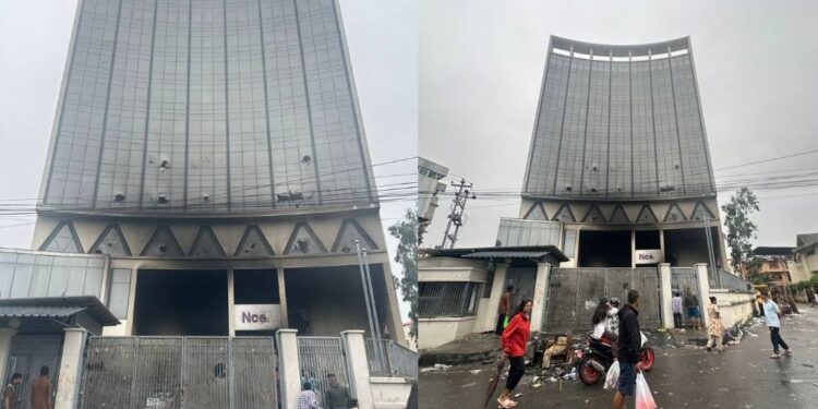 Ncell head office after fire during Gen Z protest