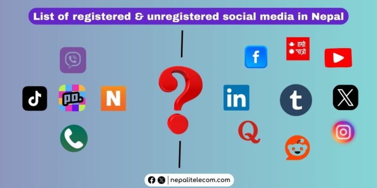list of registered and unregistered social media platforms in Nepal