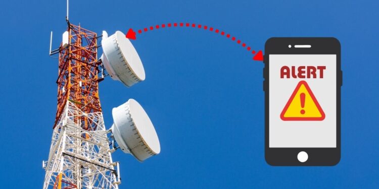 How is emergency alarm sent to phones